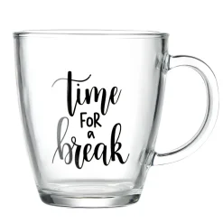 Mug en verre transparent motif wording 300ml H10,5cm^Gifi Hot