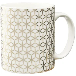 Mug imprimé géométrique doré et blanc^Gifi Sale