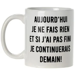 Mug imprimé message humour flemme ou allergique^Gifi Discount