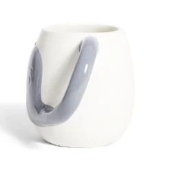Mug éléphant dolomite blanc et gris Ø10xH10cm^Gifi Outlet
