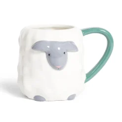 Mug mouton dolomite blanc et gris Ø10xH10cm^Gifi Best