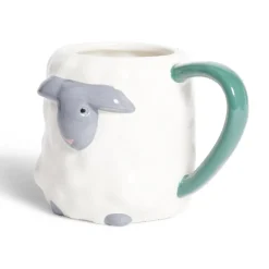 Mug mouton dolomite blanc et gris Ø10xH10cm^Gifi Best