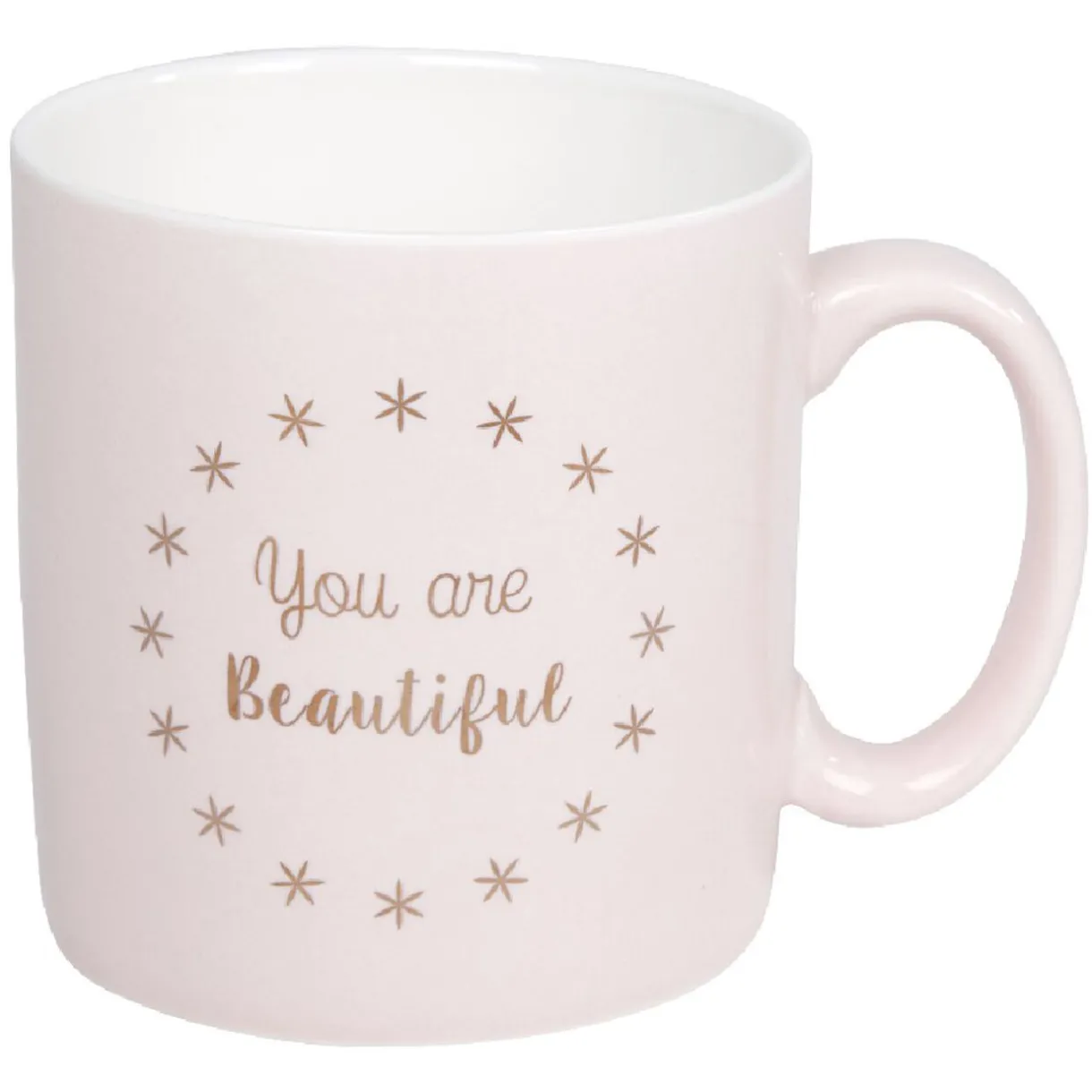 Mug rose à message beautiful motif étoiles dorées^Gifi Clearance