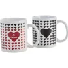Mug thermoréactif coeur noir et rouge en grès x2^Gifi Best