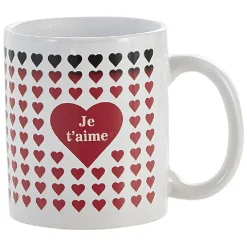 Mug thermoréactif coeur noir et rouge en grès x2^Gifi Best