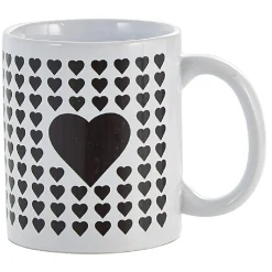 Mug thermoréactif coeur noir et rouge en grès x2^Gifi Best