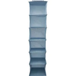 Rangement|Gifi Organisateur de vêtements Bleu - 6 niveaux - 30x30xH128 cm