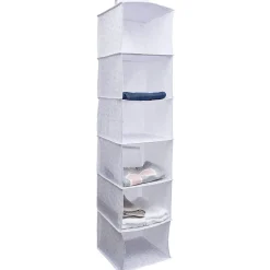 Rangement|Gifi Organisateur de vêtements Blanc - 6 niveaux - 30x30xH128 cm
