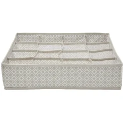 Rangement|Gifi Organisateur dressing motif triangle beige et blanc