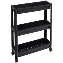 Rangement|Gifi Organiseur 3 niveaux à roulettes noir