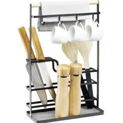 Organiseur de cuisine métal noir^Gifi Sale