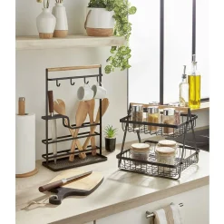 Organiseur de cuisine métal noir^Gifi Sale