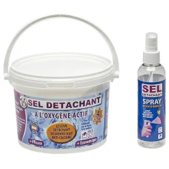 Entretien Du Linge|Gifi Pack Sel détachant 2KG + pulvérisateur Oxygen actif