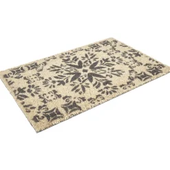 Nettoyage Et Entretien|Gifi Paillasson coco beige design fleurs grises