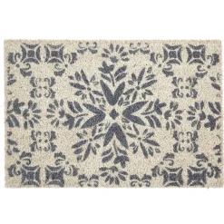 Nettoyage Et Entretien|Gifi Paillasson coco beige design fleurs grises
