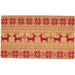 Nettoyage Et Entretien|Gifi Paillasson coco motif Noël rouge 70x40 cm