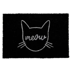Nettoyage Et Entretien|Gifi Paillasson coco rectangulaire noir motif tête de chat meow