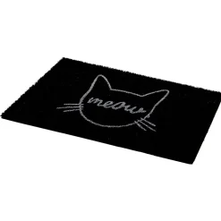 Nettoyage Et Entretien|Gifi Paillasson coco rectangulaire noir motif tête de chat meow