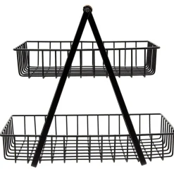 Panier à fruits 2 niveaux noir et naturel^Gifi Sale