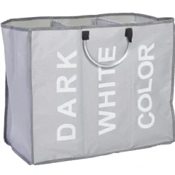 Entretien Du Linge|Gifi Panier à linge 3 compartiments gris