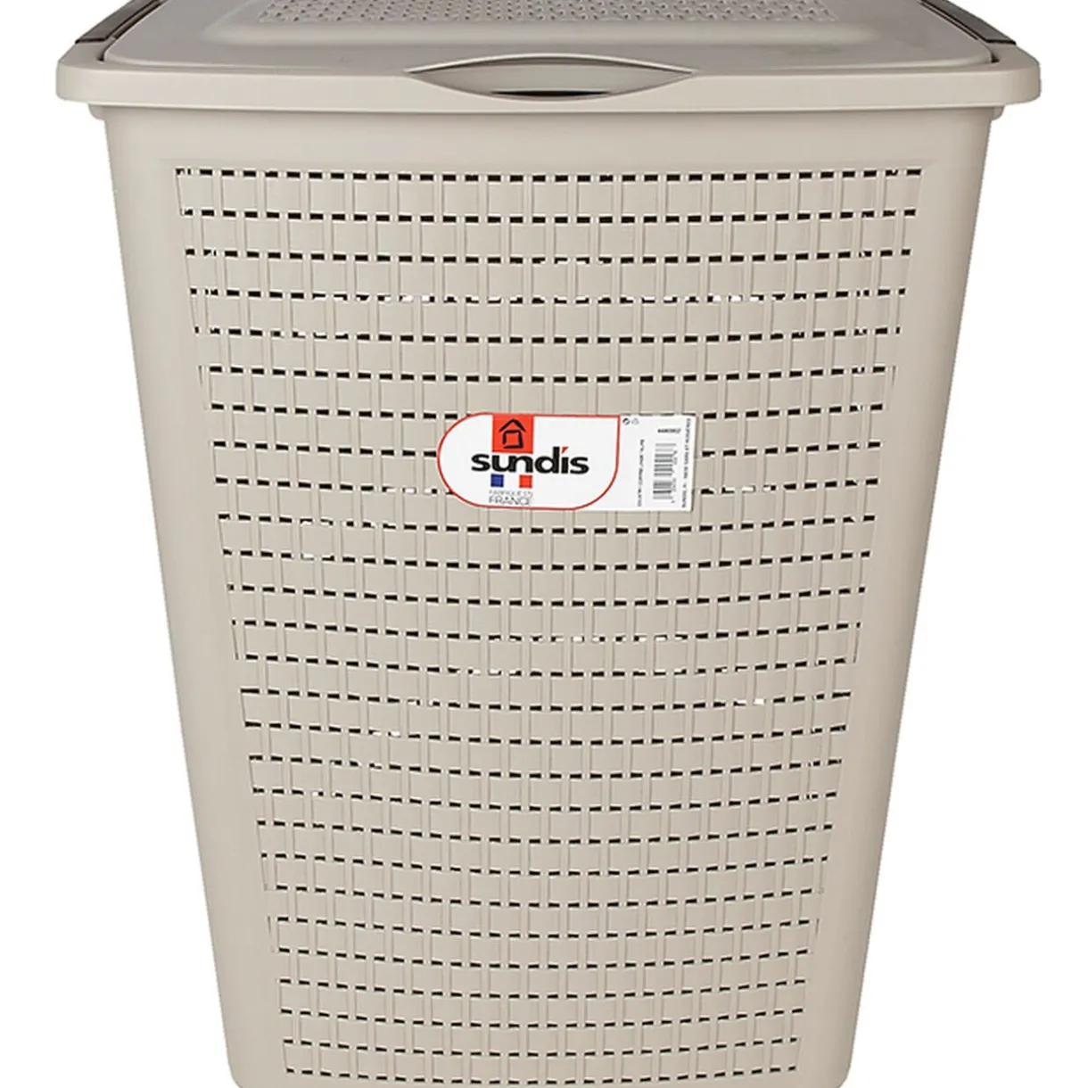 Entretien Du Linge|Gifi Panier à linge avec poignées et couvercle design rotin taupe 50 L