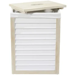Rangement|Gifi Panier à linge naturel et blanc