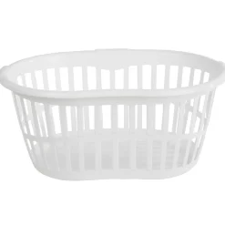 Entretien Du Linge|Gifi Panier à linge ovale blanc 30 L