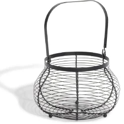 Panier à oeufs avec poignée métal noir^Gifi Online