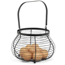 Panier à oeufs avec poignée métal noir^Gifi Online
