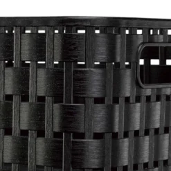 Entretien Du Linge|Gifi Panier A6 avec poignées design rotin ajouré noir 2 L