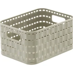 Entretien Du Linge|Gifi Panier A6 avec poignées design rotin ajouré taupe 2 L