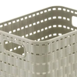 Entretien Du Linge|Gifi Panier A6 avec poignées design rotin ajouré taupe 2 L