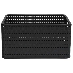 Entretien Du Linge|Gifi Panier avec poignées design rotin noir 18 L