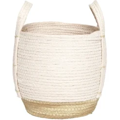 Rangement|Gifi Panier Bora Bora naturel et rose pâle - petit modèle