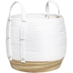 Rangement|Gifi Panier déco Bora Bora naturel et blanc grand modèle