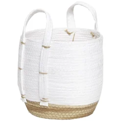 Rangement|Gifi Panier déco Bora Bora naturel et blanc petit modèle