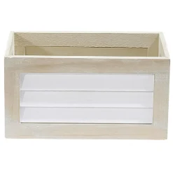 Rangement|Gifi Panier déco caisse en bois naturel et blanc petit modèle