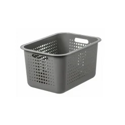 Rangement|Gifi Panier de rangement en plastique noir ajouré 13 L