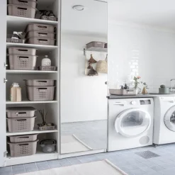 Rangement|Gifi Panier de rangement en plastique noir ajouré 13 L