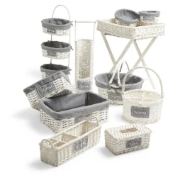 Rangement|Gifi Panier en osier blanc compartimenté