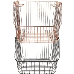 Rangement|Gifi Panier filaire superposable métal noir