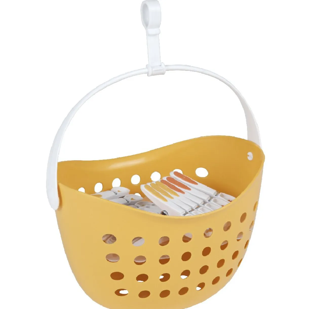 Entretien Du Linge|Gifi Panier orange avec 12 pinces à linge