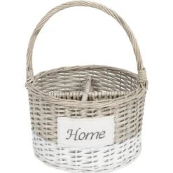 Rangement|Gifi Panier osier porte bouteilles blanc et naturel