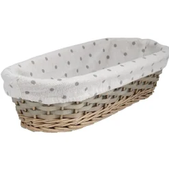 Rangement|Gifi Panier ovale osier tressé gris naturel H. 9 cm