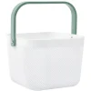 Rangement|Gifi Panier plastique avec anse blanc et vert - L24 x l24 x H18 cm