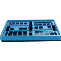 Rangement|Gifi Panier pliable en plastique bleu et noir 45L