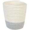 Rangement|Gifi Panier rond bohème coton blanc gris