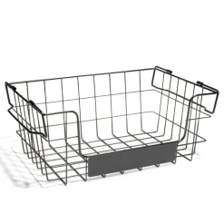 Rangement|Gifi Panier superposable taille S métal noir 34,5x24x14cm