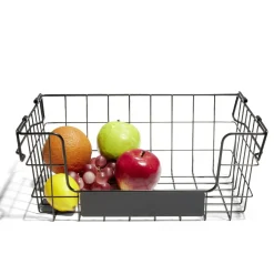 Rangement|Gifi Panier superposable taille S métal noir 34,5x24x14cm