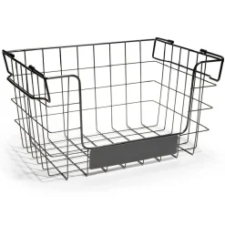 Rangement|Gifi Panier superposable taille M métal noir 34,5x24x19cm
